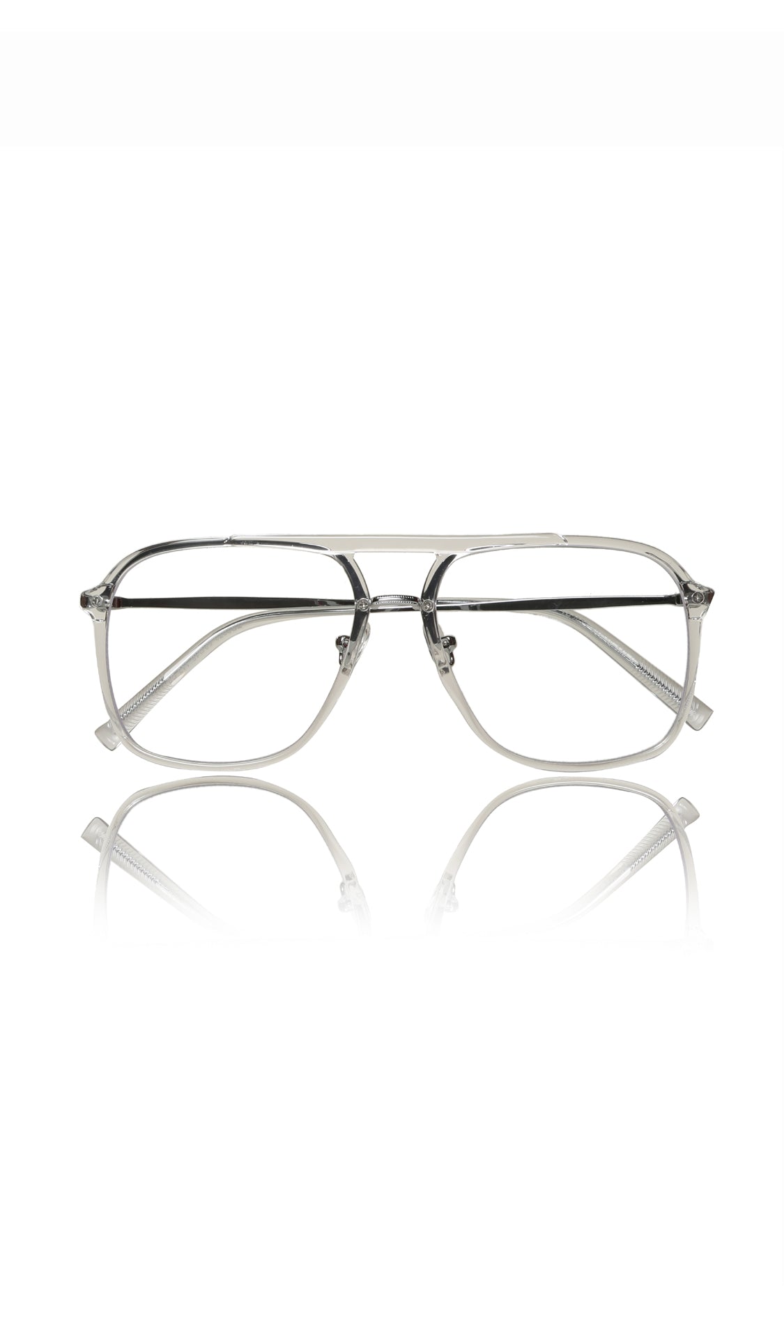 Jodykoes® Premium Series Double Bar Eyewear Eyeglasses Spectacles Frame for Men and Women (Transparent) - Jodykoes ®