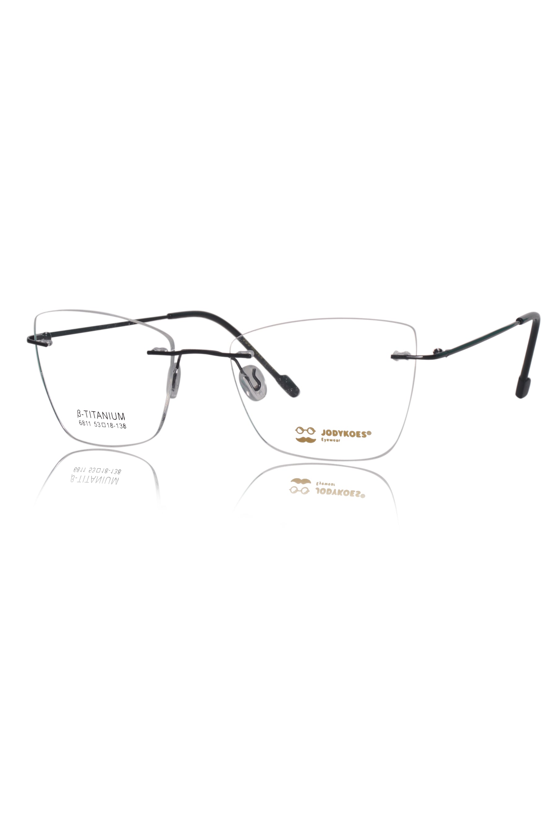 Jodykoes Cat Eye Premium Rimless Frame (Black)