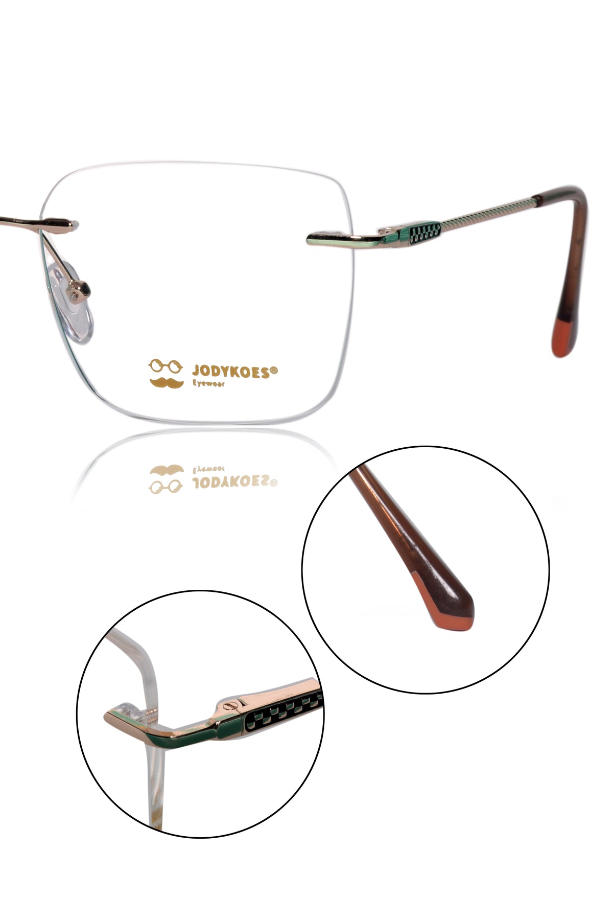 Jodykoes Square Signature Rimless Frame (Gold)