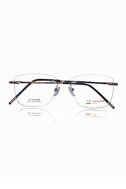 Jodykoes Square Signature Rimless Frame (Silver)