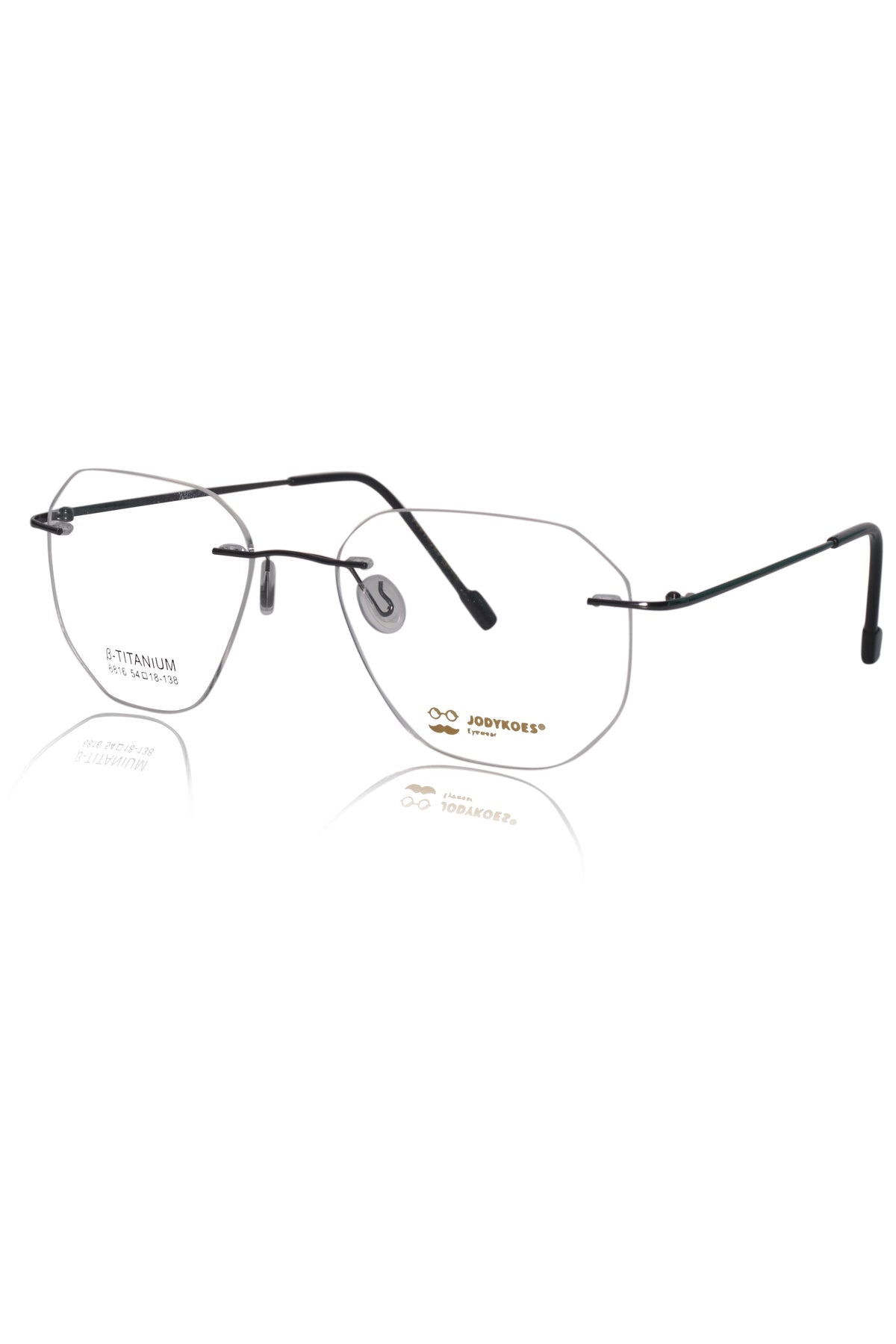 Jodykoes Hexagon Premium Rimless Frame (Black)
