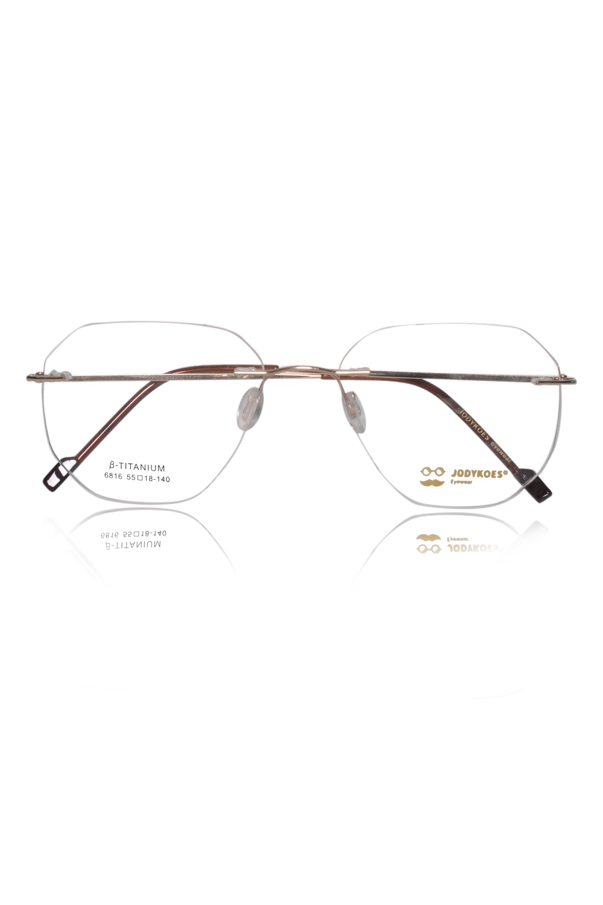Jodykoes Hexagon Premium Rimless Frame (Gold)
