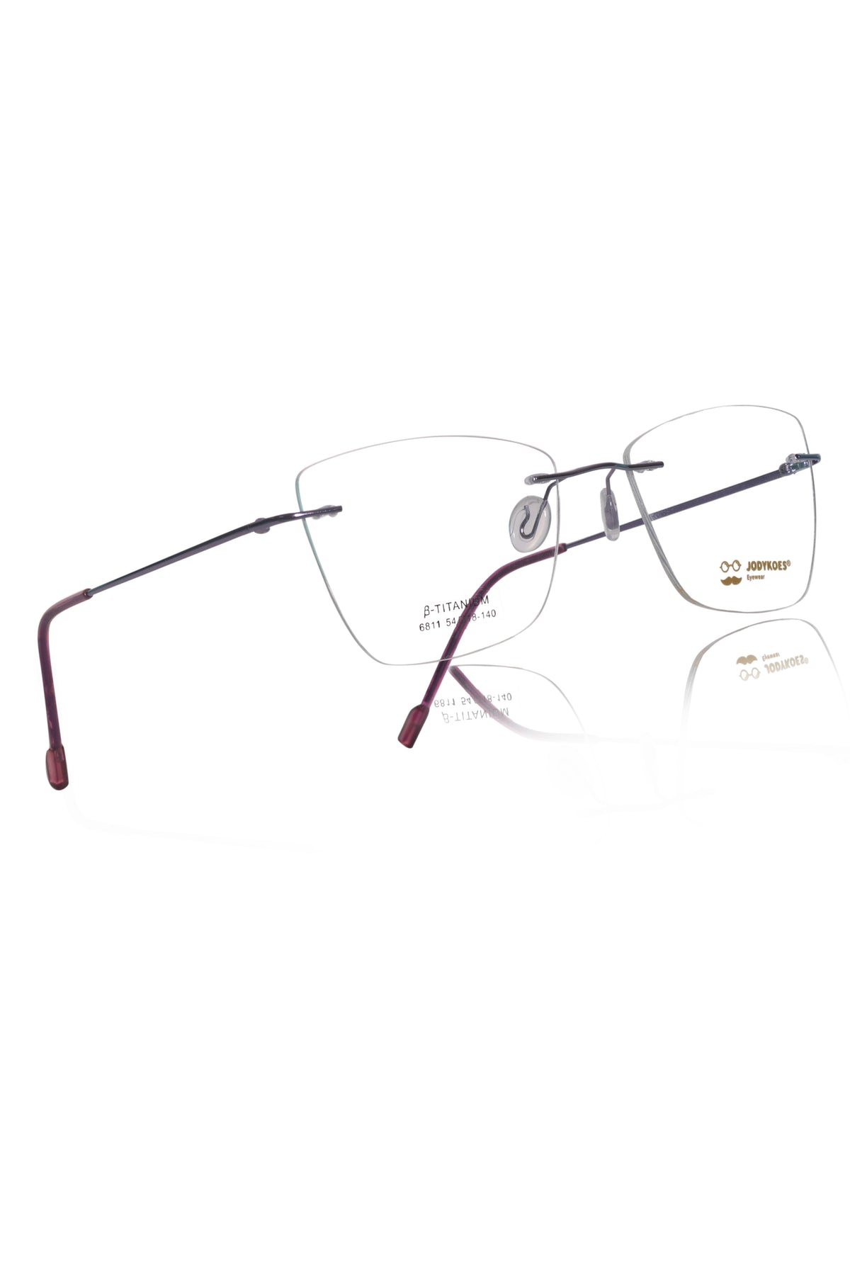 Jodykoes Cat Eye Premium Rimless Frame (Purple)
