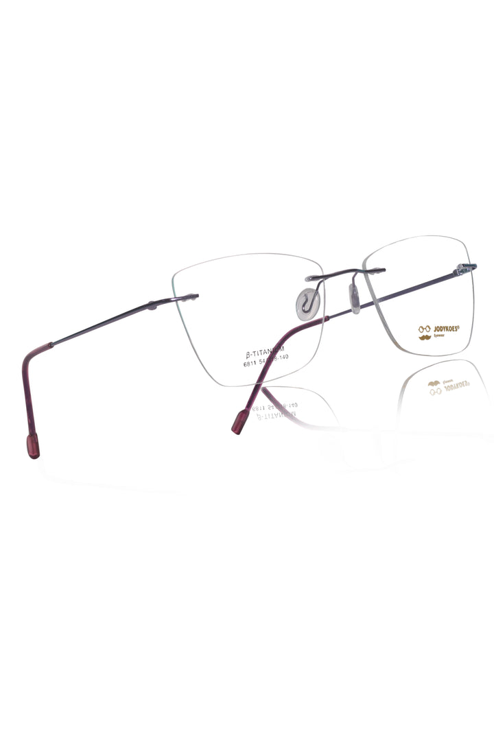 Jodykoes Cat Eye Premium Rimless Frame (Purple)