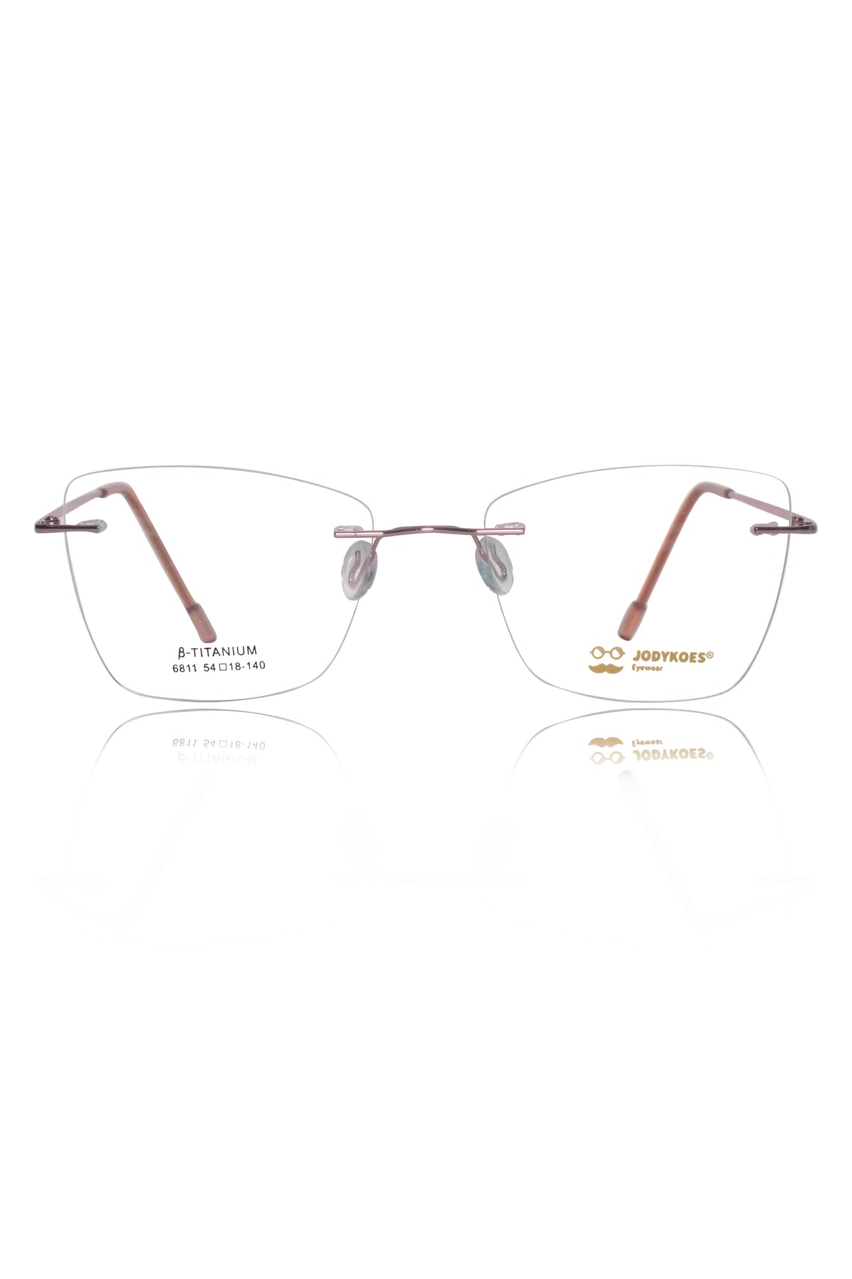 Jodykoes Cat Eye Premium Rimless Frame (Pink)