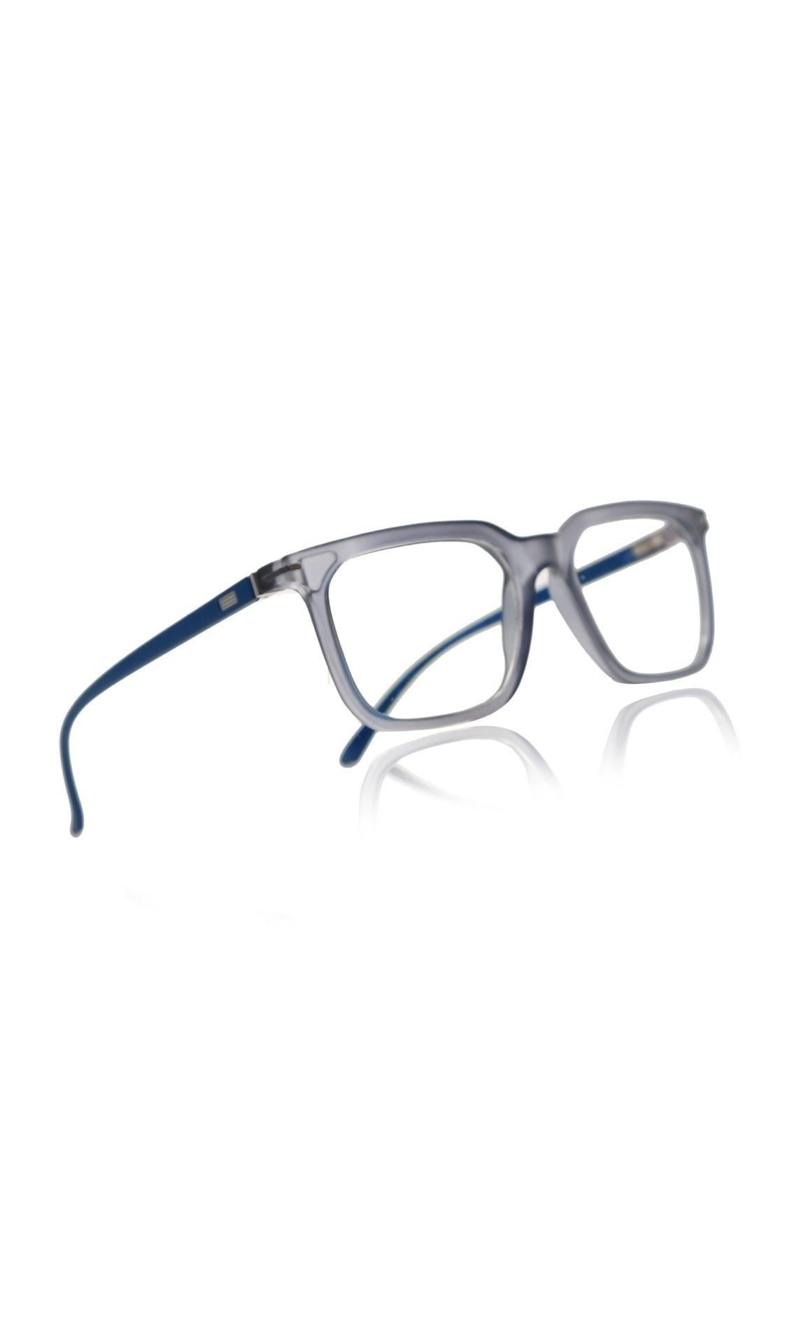 Jodykoes® Colour Frame Series: Stylish Square Spectacle Frames with Blue Ray Protection and Anti-Glare Glasses for Men and Women (Frosted Grey Blue)