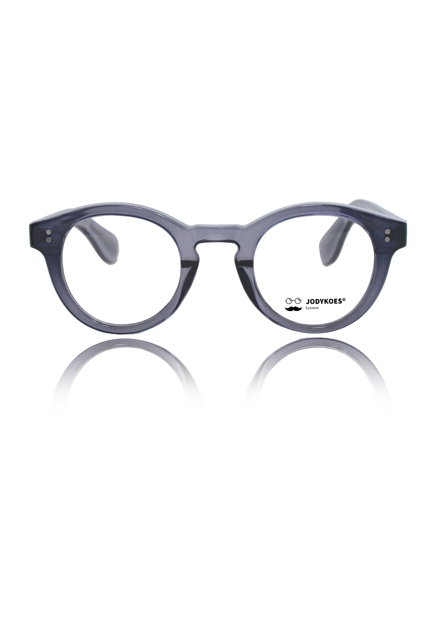 Jodykoes Founder's Edition Round Frame | Premium Pure Acetate Sheet Eyeglasses Frame (Crystal Gray)