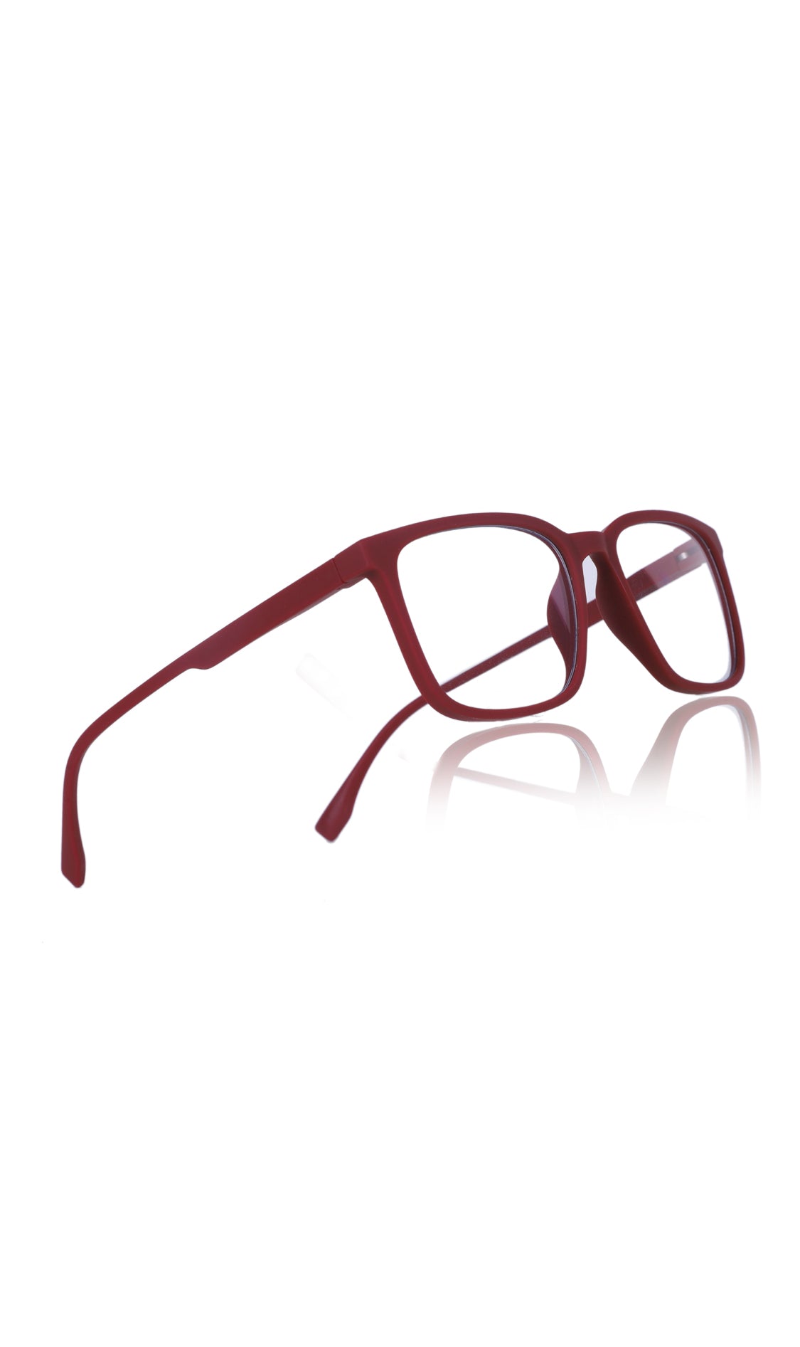 Jodykoes® Colour Series : Vibrant colours eyewear rectangle frames with anti glare and blue filter eyeglasses for men and women (Cherry Red)
