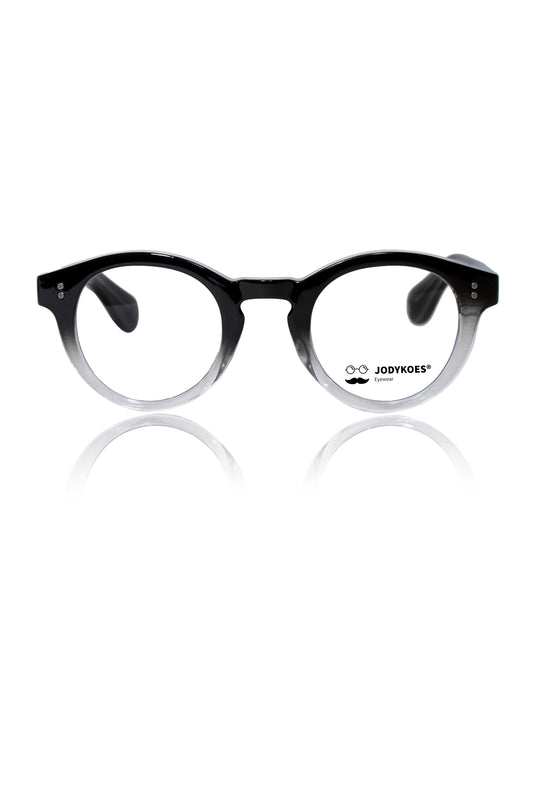 Jodykoes Founder's Edition Round Frame | Premium Pure Acetate Sheet Eyeglasses Frame (Mist Black)