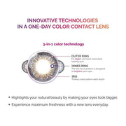Freshlook FLCC OneDay ALLURE GRAY Color Contact Lens 10 Lens Box
