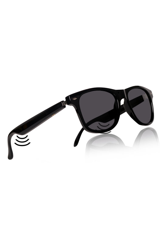 Jodykoes Smart Glasses with Built-in Speakers, Voice Assistant & Prescription Lenses | Wayfare Bluetooth Audio Eyewear (Black)