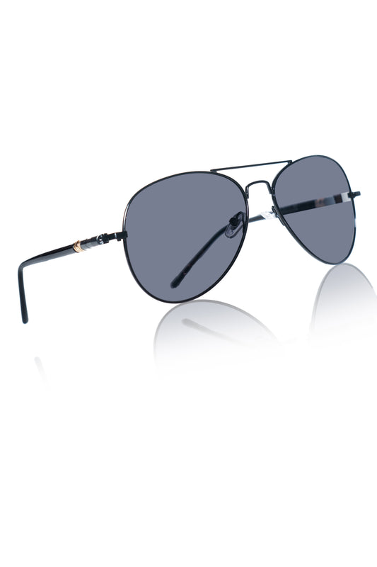 Jodykoes® Premium Polarized Aviator Sunglass with Designer Arms For UV Protection, Sun Shade Glares Fashion Accessories (Black)