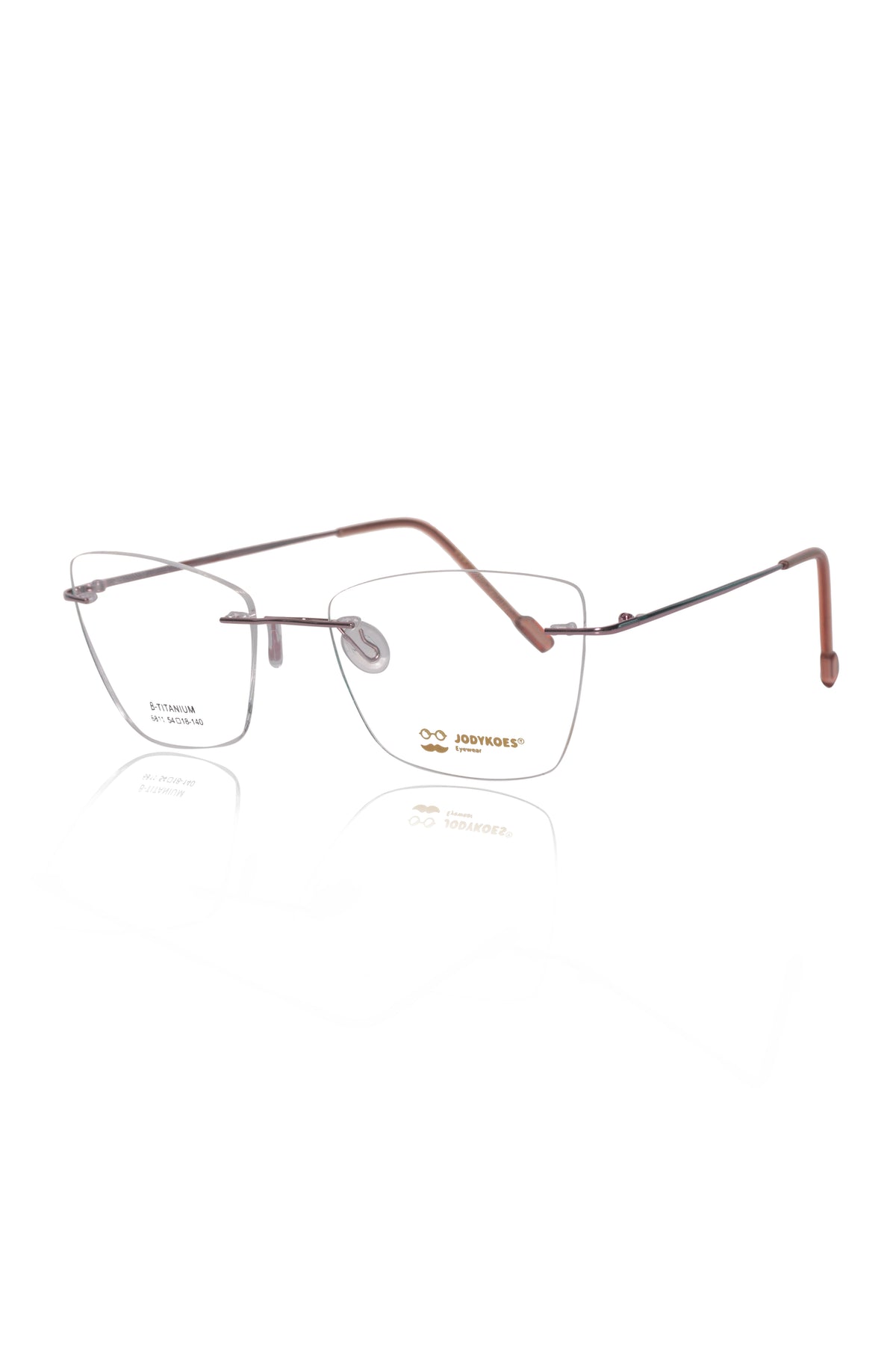 Jodykoes Cat Eye Premium Rimless Frame (Pink)