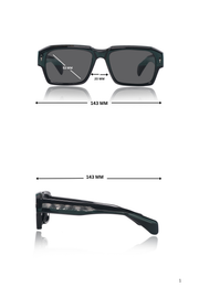 Jodykoes Legacy Square Sunglasses – UV400 Polarized (Black)