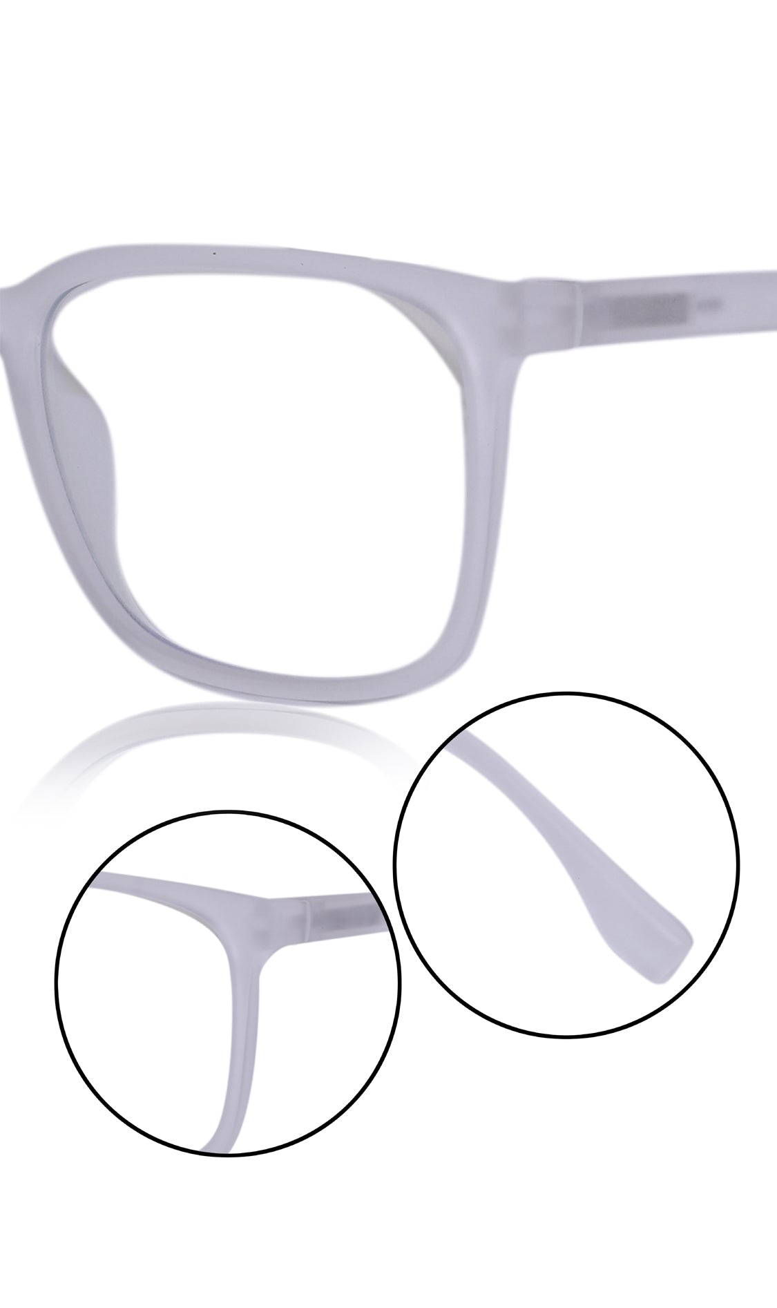 Jodykoes® Colour Series : Vibrant colours eyewear rectangle frames with anti glare and blue filter eyeglasses for men and women (Pearl White)