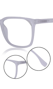 Jodykoes® Colour Series : Vibrant colours eyewear rectangle frames with anti glare and blue filter eyeglasses for men and women (Pearl White)