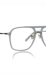 Jodykoes® Premium Series Double Bar Eyewear Eyeglasses Spectacles Frame for Men and Women (Flagship Grey)