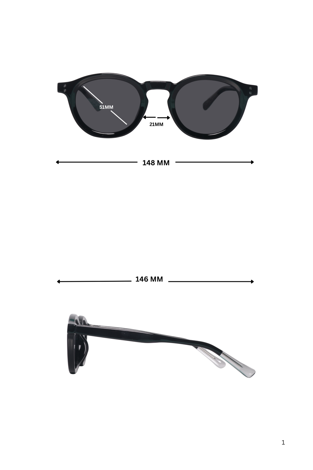 Jodykoes Legacy Round Sunglasses – UV400 Polarized (Black)