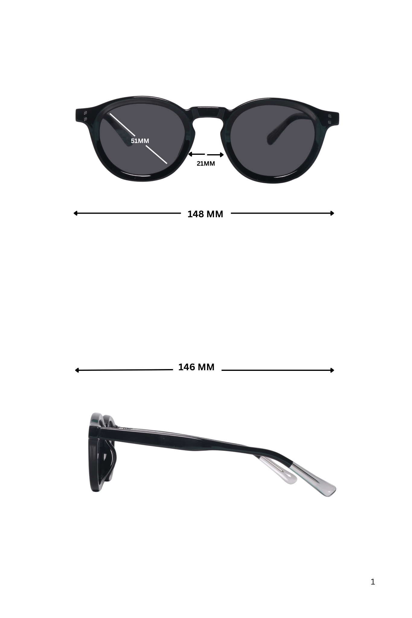 Jodykoes Legacy Round Sunglasses – UV400 Polarized (Black)