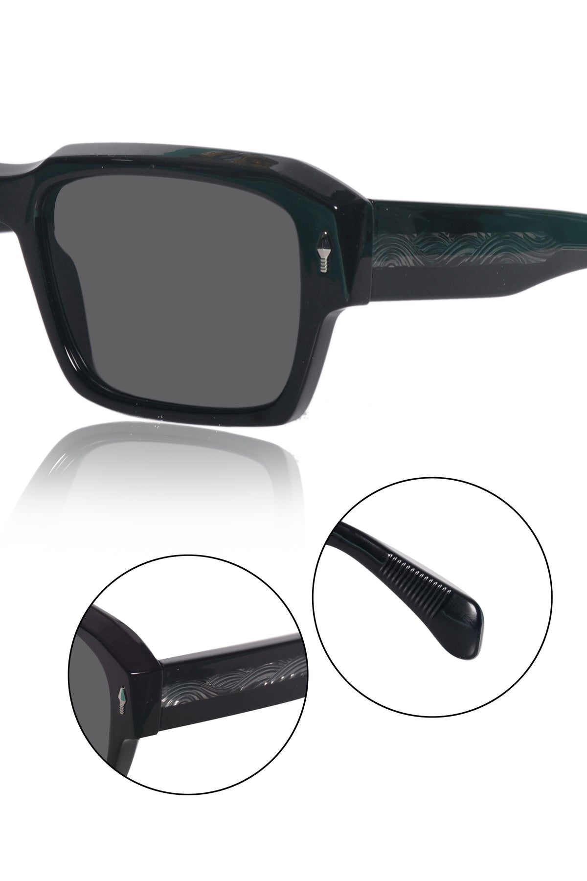 Jodykoes Legacy Square Sunglasses – UV400 Polarized (Black)