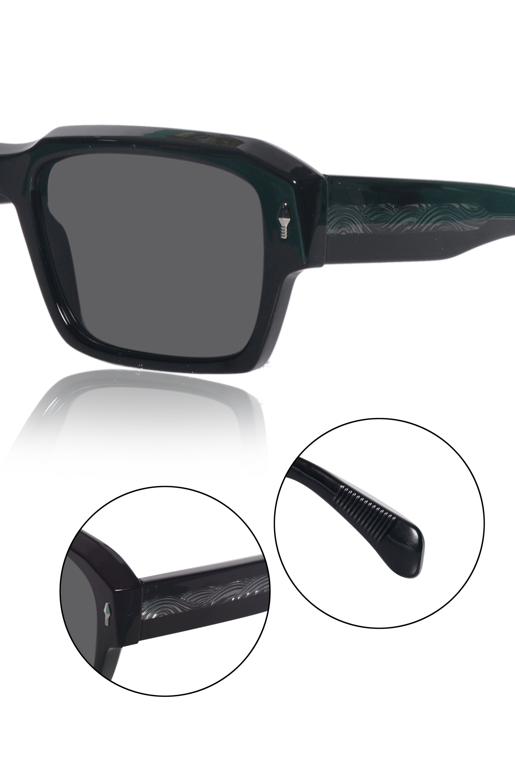Jodykoes Legacy Square Sunglasses – UV400 Polarized (Black)