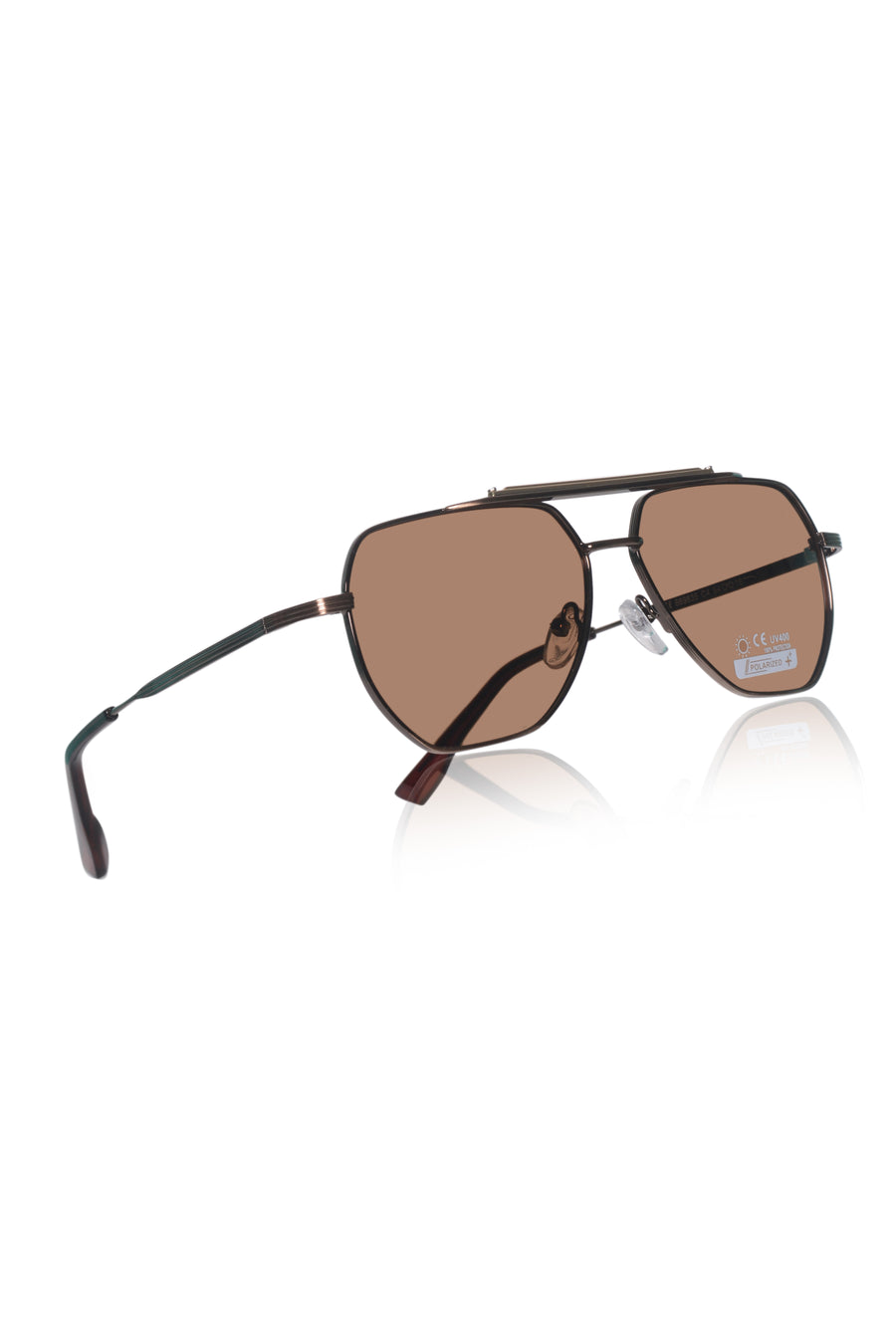 Jodykoes Legacy Metal Square Sunglasses – UV400 Polarized (Brown)