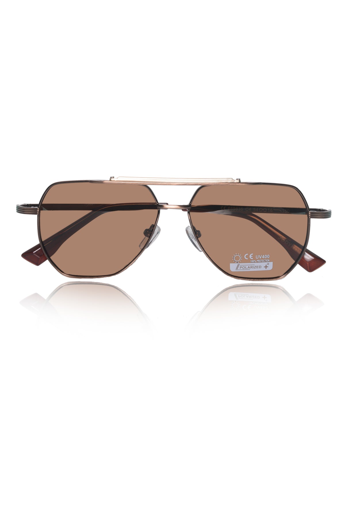 Jodykoes Legacy Metal Square Sunglasses – UV400 Polarized (Brown)