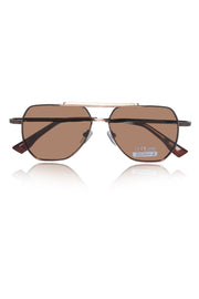 Jodykoes Legacy Metal Square Sunglasses – UV400 Polarized (Brown)