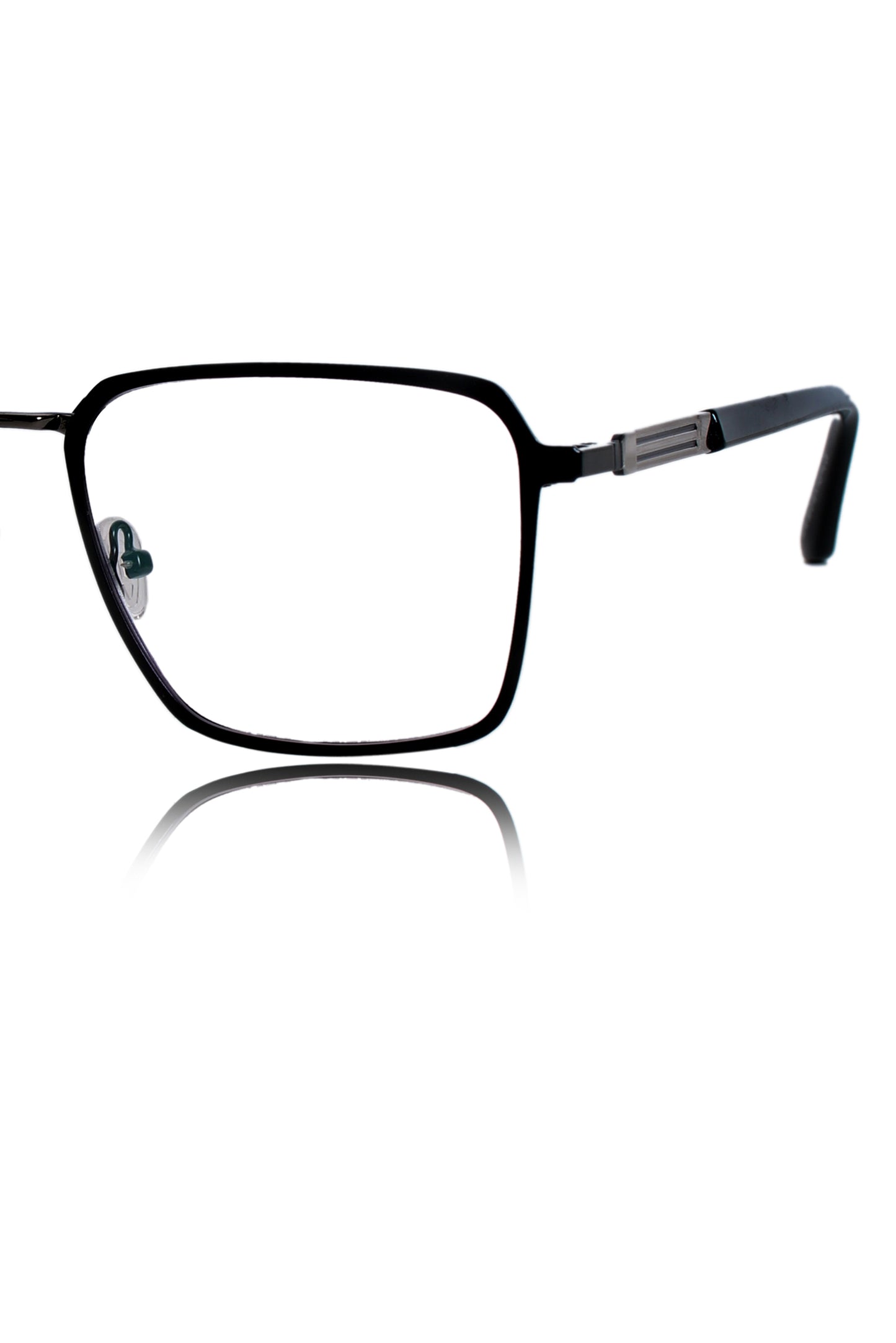 Jodykoes Founder's Edition Square Metal Titanium Eyeglass Frame | Premium Luxury Titanium Eyewear Glasses (Black-Silver)