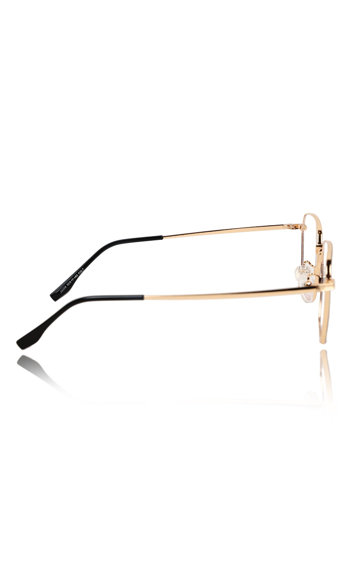 Jodykoes® Premium Series Metal Spectacle Frame With Anti-Glare Blue Light Blocking Eyeglasses for Men and Women | Computer and Mobile Phone Protection Eyewear Frames (Black and Gold)