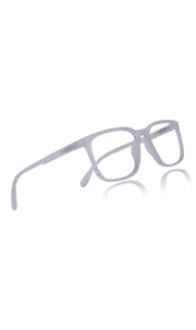Jodykoes® Colour Series : Vibrant colours eyewear rectangle frames with anti glare and blue filter eyeglasses for men and women (Pearl White)