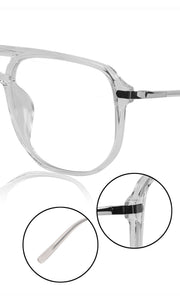Jodykoes® Premium Oversized Eyeglass Frames: Stylish Anti-Glare and Blue Light Blocking Glasses for Enhanced Computer and Mobile Phone Protection, Unisex Design (Transparent)