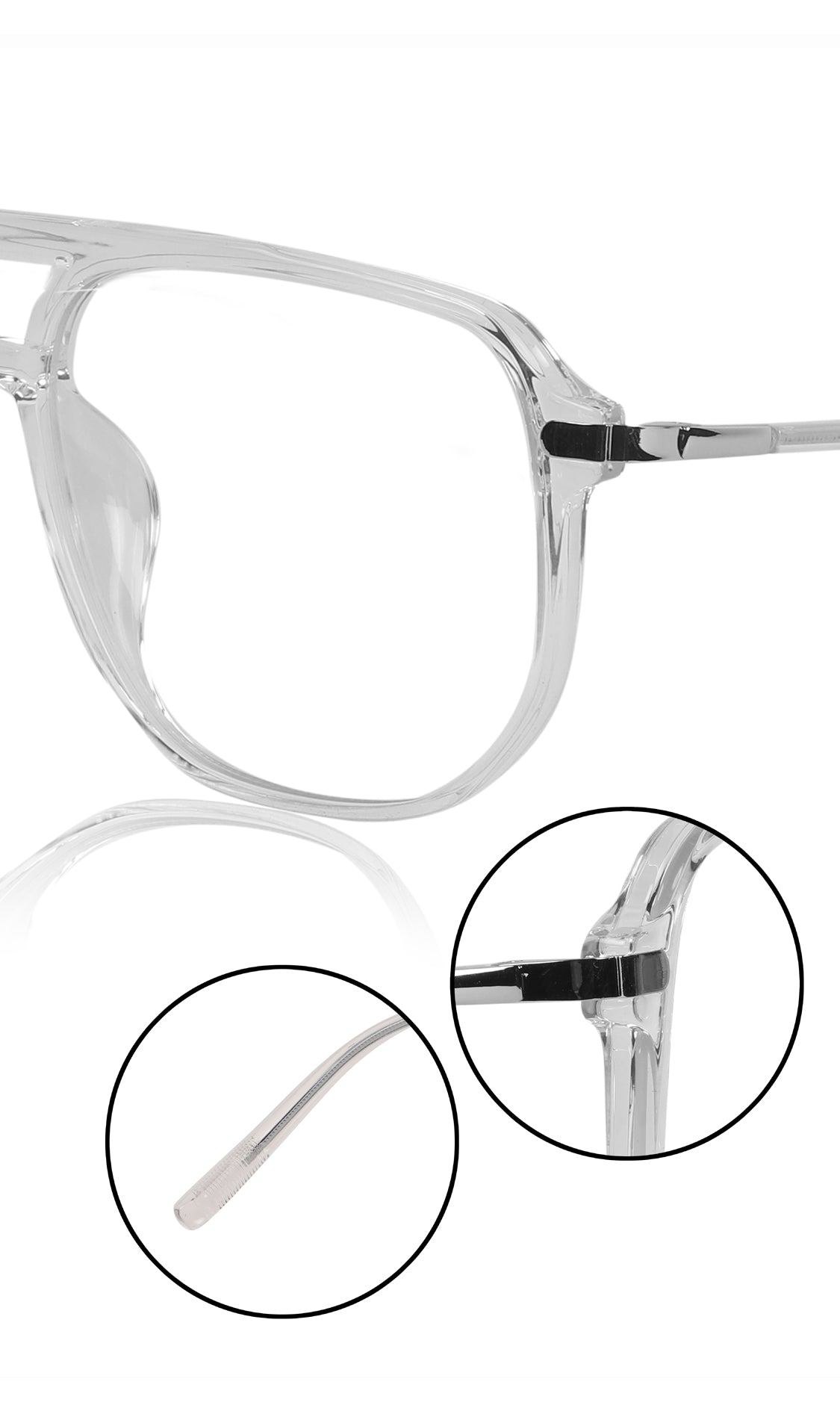 Jodykoes® Premium Oversized Eyeglass Frames: Stylish Anti-Glare and Blue Light Blocking Glasses for Enhanced Computer and Mobile Phone Protection, Unisex Design (Transparent)