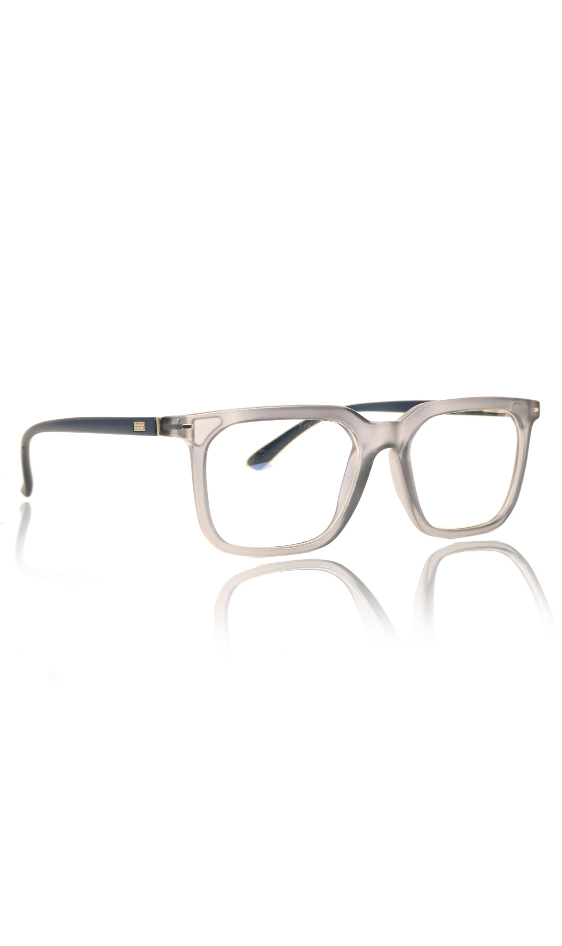 Jodykoes® Colour Frame Series: Stylish Square Spectacle Frames with Blue Ray Protection and Anti-Glare Glasses for Men and Women (Frost Transparent Blue)