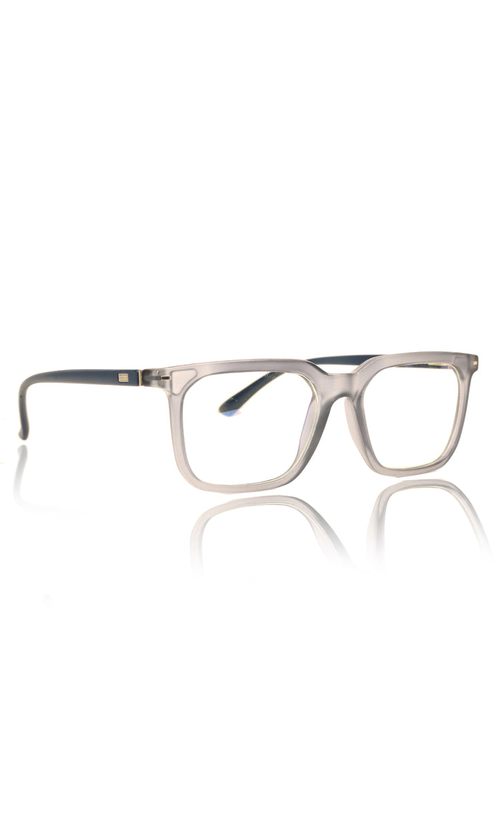 Jodykoes® Colour Frame Series: Stylish Square Spectacle Frames with Blue Ray Protection and Anti-Glare Glasses for Men and Women (Frost Transparent Blue)