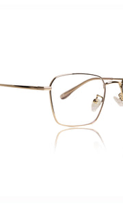 Jodykoes® Premium Series Metal Spectacle Frame With Anti-Glare Blue Light Blocking Eyeglasses for Men and Women | Computer and Mobile Phone Protection Eyewear Frames (Gold)