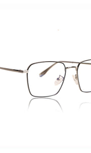 Jodykoes® Premium Series Metal Spectacle Frame With Anti-Glare Blue Light Blocking Eyeglasses for Men and Women | Computer and Mobile Phone Protection Eyewear Frames (Black and Silver)