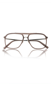 Jodykoes® Premium Series Double Bar Eyewear Eyeglasses Spectacles Frame for Men and Women (Matte Grey)
