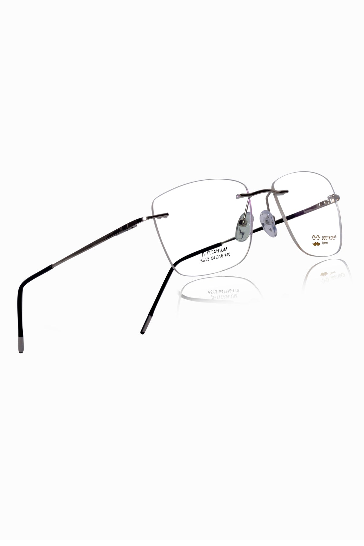 Jodykoes Square Signature Rimless Frame (Silver)