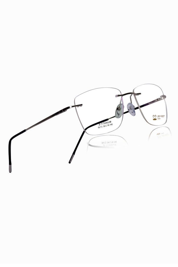 Jodykoes Square Signature Rimless Frame (Silver)