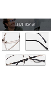 Jodykoes® New Full Rim Rectangular Blue Light Protection Computer Eyeglasses Metal Frame With Anti Glare and Blu Cut Glasses Spectacles for Men and Women Eyewear (Black & Silver)
