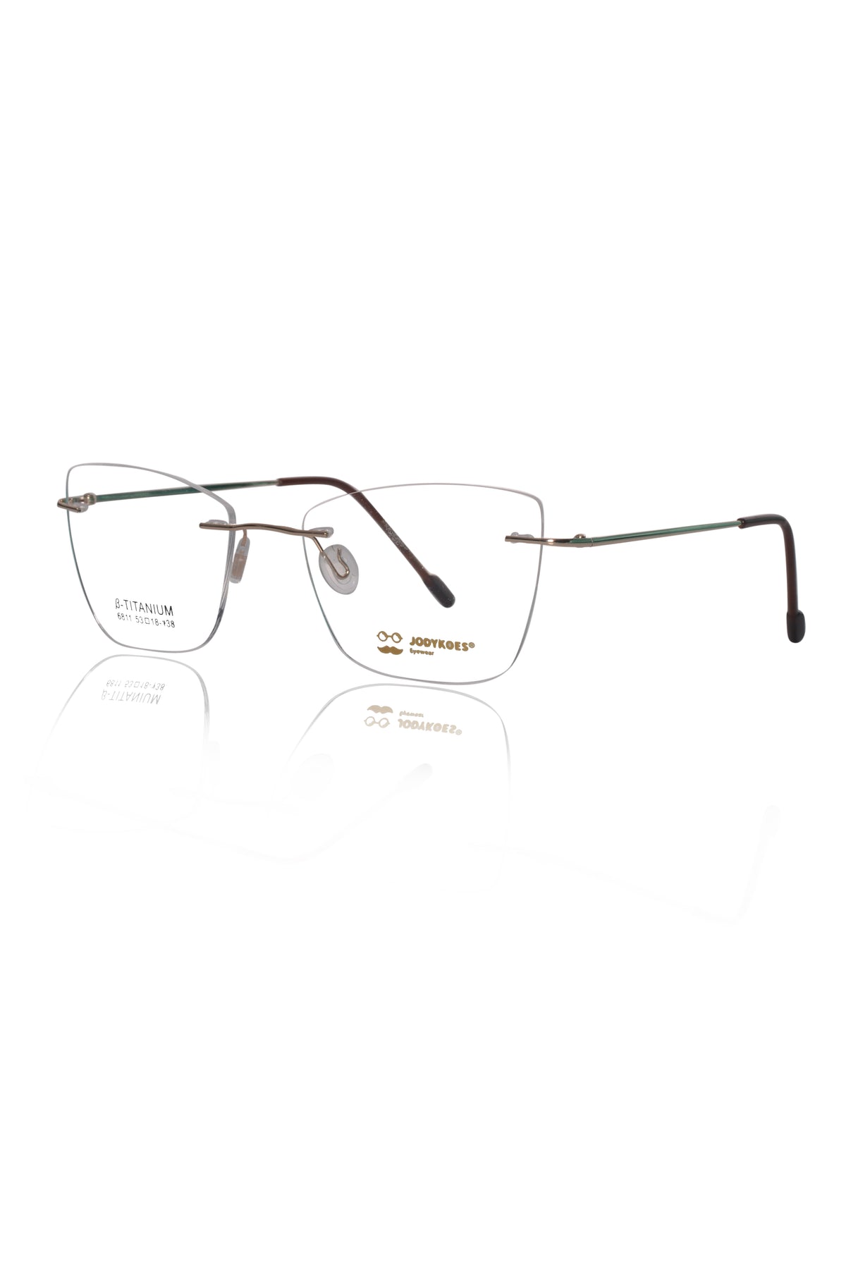 Jodykoes Cat Eye Premium Rimless Frame (Gold)