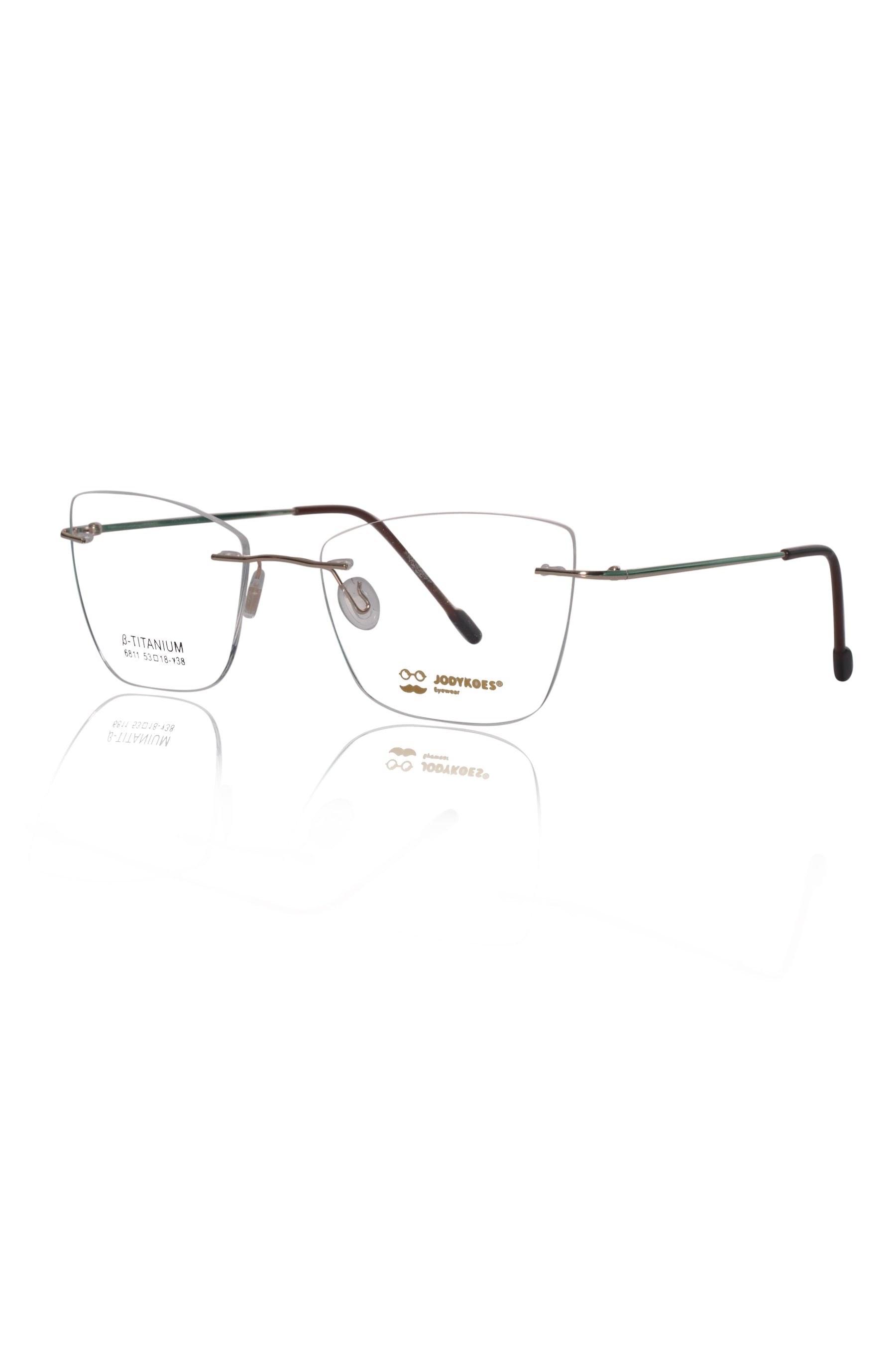 Jodykoes Cat Eye Premium Rimless Frame (Gold)