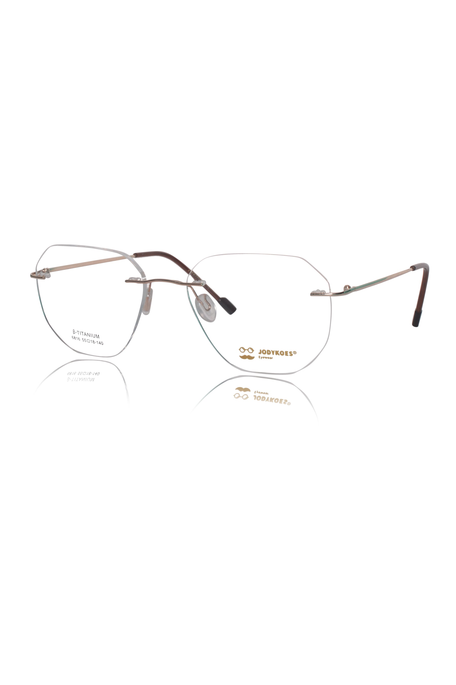 Jodykoes Hexagon Premium Rimless Frame (Gold)