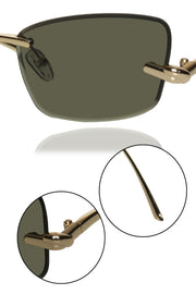 Jodykoes Legacy Gold Cat Eye Rimless Sunglasses With Green Lens