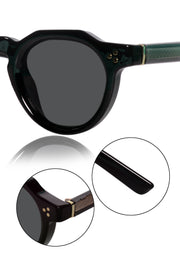 Jodykoes Legacy Round Flat-Top Sunglasses – UV400 Polarized (Black)