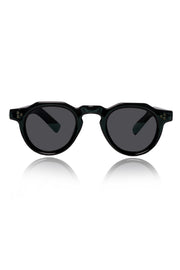 Jodykoes Legacy Round Flat-Top Sunglasses – UV400 Polarized (Black)