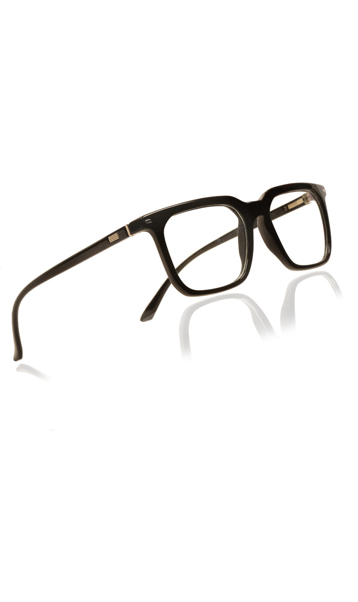 Jodykoes® Colour Frame Series: Stylish Square Spectacle Frames with Blue Ray Protection and Anti-Glare Glasses for Men and Women (Black)