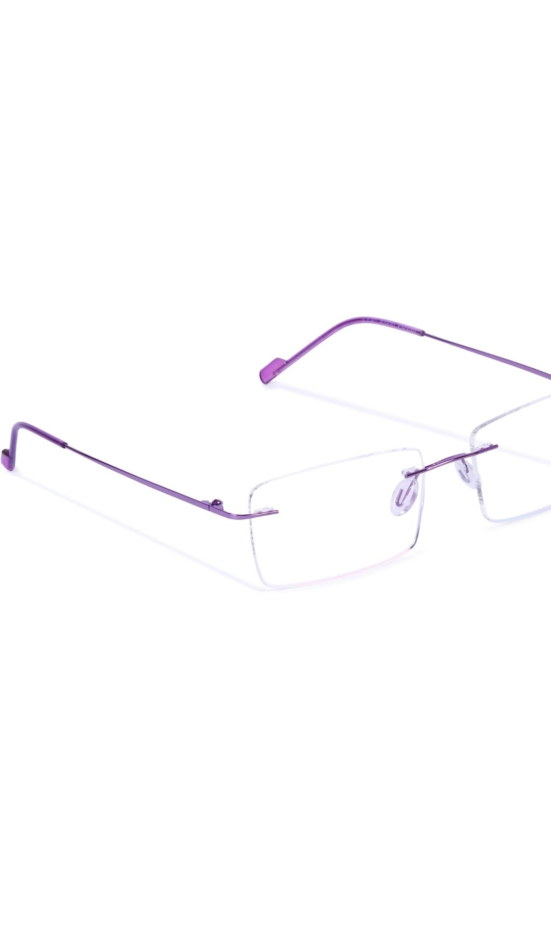 Jodykoes® Premium Rimless Anti Glare Rectangle Frame Spectacle Eyeglasses Eyewear (Purple) - Jodykoes ®