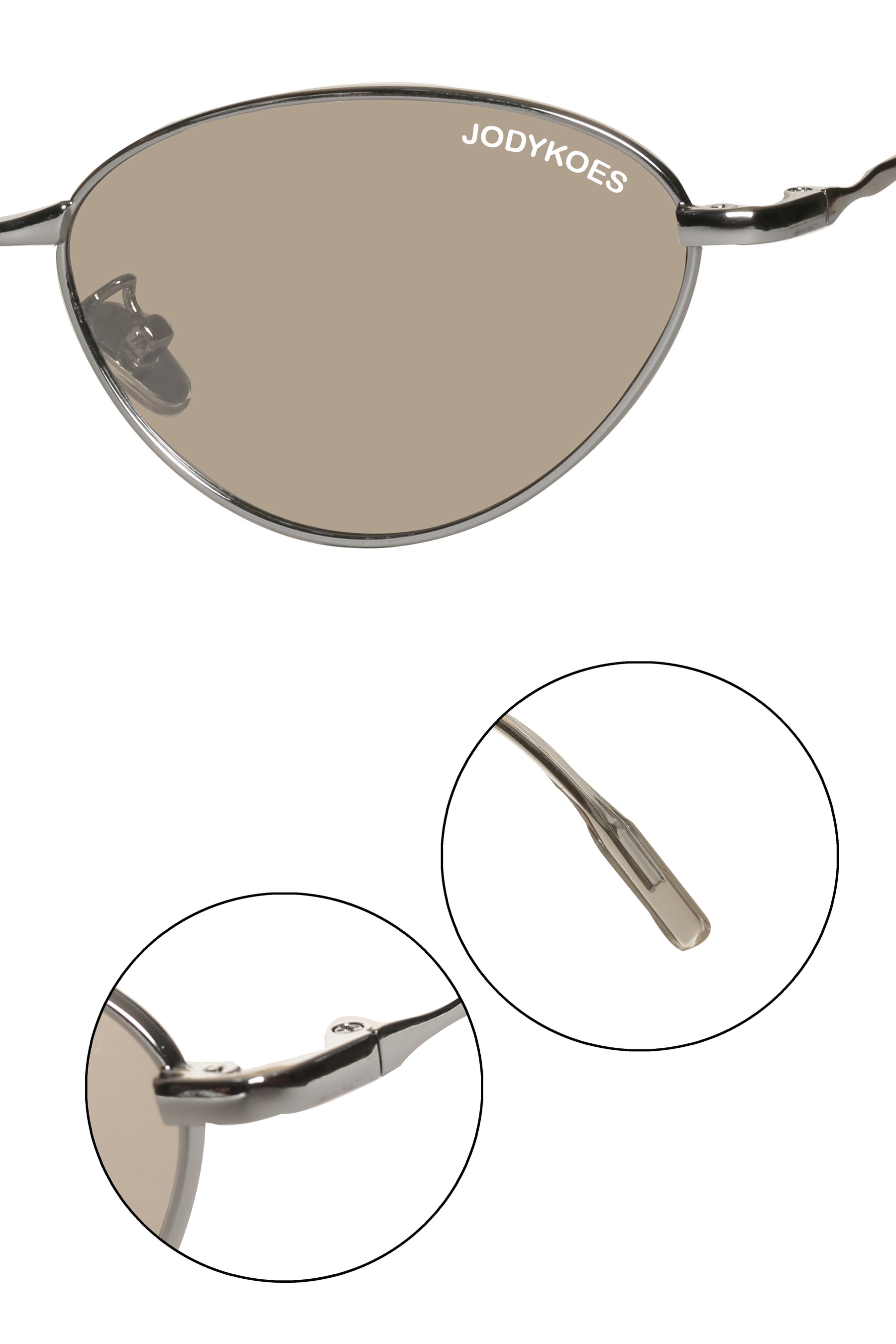 Jodykoes Legacy Metal Cat Eye Sunglasses – UV400 Protection (Brown)